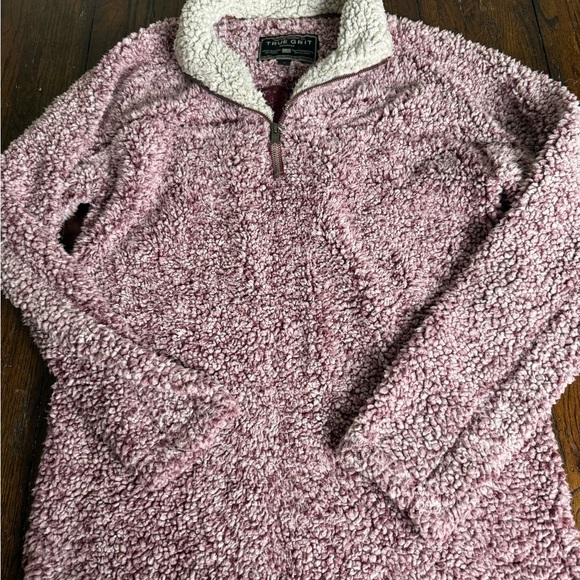 True Grit Frosty Red/Purple  Sherpa Pullover M - Picture 2 of 7